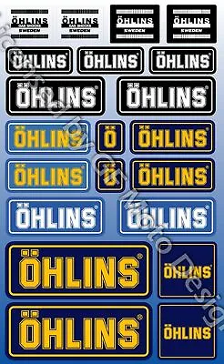 OHLINS Shock Stickers Motorcycle Set Graphic Sticker Kawasaki Ducati Aprilia  • £9.83