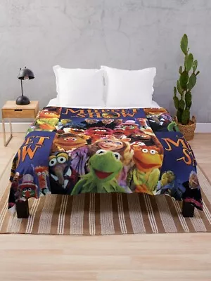 The Muppet Show Throw Blanket  Kermit The Frog Velveteen Plush Blanket Statler • $28.34