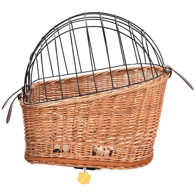 £88.19 • Buy Wicker Bike Basket Pet Carrier Bicycle Front Handlebar Cat Dog Seat Cycling