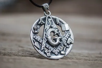 Masonic Symbols Handmade Pendant G Letter Necklace Unique Master Jewelry For Men • £94.07