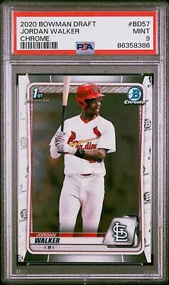 PSA 9 JORDAN WALKER 1st 2020 Bowman Chrome Draft Cardinals Rookie Card RC MINT • $39.99