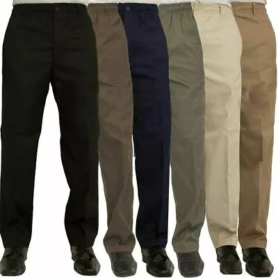 Mens Rugby Trousers Full Elasticated Waist Adult Boys Casual Smart Pocket Pants • $19.56