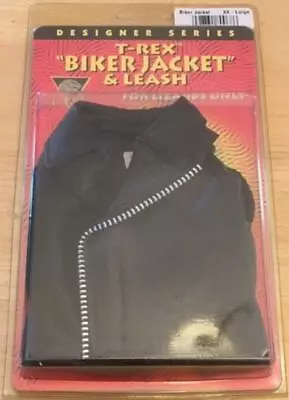 T-Rex Mini Biker Jacket For Lizards & 36 Inch Leash - Black  XX-Large #80068 • $3.44