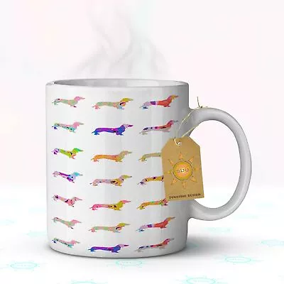 Summer Dachshund Coffee Mug 11 Oz. White Ceramic • $16