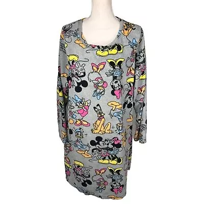 Disney Fleece Nightgown 2XL Mickey Minnie Mouse Pluto Donald Duck Daisy Pajamas • $18