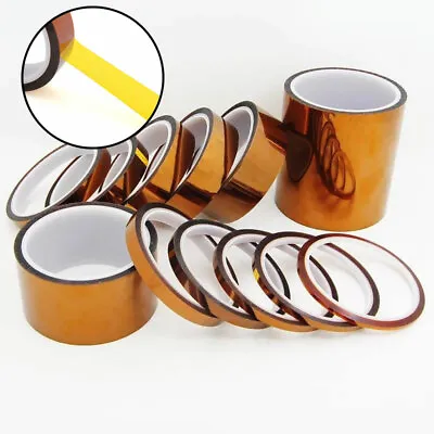 5-100mm 33M Heat Resistant Tape High Temperature Polyimide Kapton Fixation Tape • £4.61