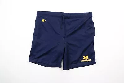 Vintage 90s Starter Mens 2XL Heavyweight University Of Michigan Spell Out Shorts • $50.96