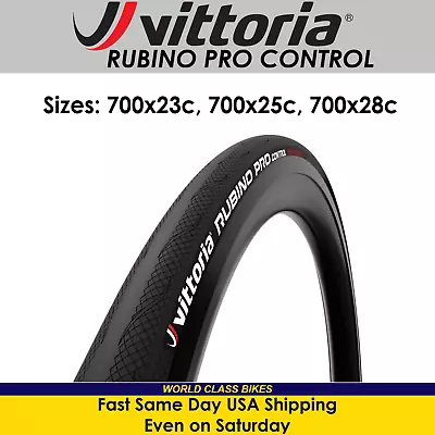 Vittoria Rubino Pro Control G2.0 700x23c 25c 28c Black Folding Road Bicycle Tire • $54.99