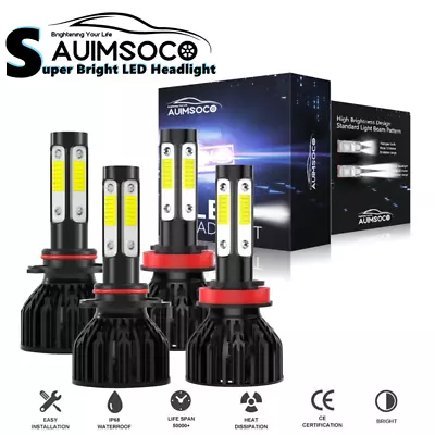 4x LED Headlight Super Bright White Bulbs 9005 H11 High Low Beam Conversion Kit • $39.98