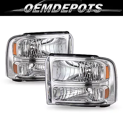 For 2005 2006 2007 Ford F250 F350 F450 F550 SuperDuty Chrome Headlights Set • $56.99