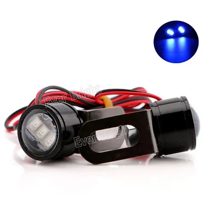 LED Motorcycle DRL Warning Spotlight Headlight Lamp Strobe Flash Light 12V Blue • $12.63