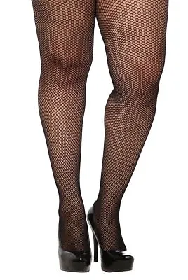 Torrid Fashion Black Spandex Fishnet Footed Tights Plus Size 1x/2x 3x/4x 5x/6x • $9.99