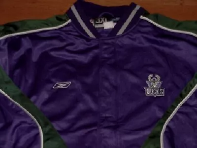 Milwaukee Bucks Warm  Up Jacket 3XL Purple Green Outline Embroidered Logos NBA • $69.99