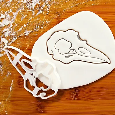 Raven Skull Perspective View Cookie Cutter - Corvus Corax Halloween Witchcraft • £9.76