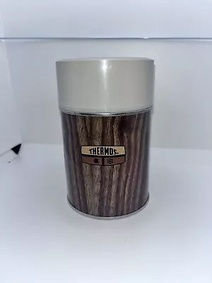 VINTAGE Thermos Brand Wood Grain 10 Oz King-Seeley Thermos Products Co. USA Made • $12.65