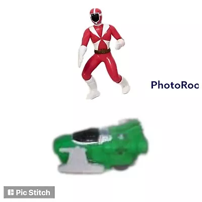 Set Of 2 Power Rangers McDonalds Happy Meal Toy Red Figure #2 Green Vehicle #3 • $14.99