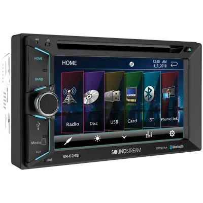 NEW Soundstream Double 2 Din VR-624B DVD/CD/MP3 Player 6.2  LCD Bluetooth USB SD • $69.90