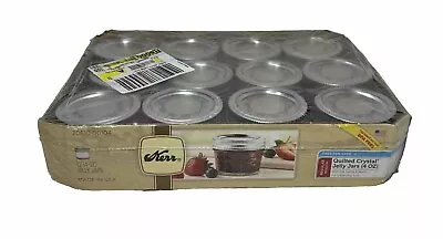 Kerr Quilted Crystal Jelly Jars Pack Of 12 (4 Ounce) NEW CASE W Lids And Rings • $11.50