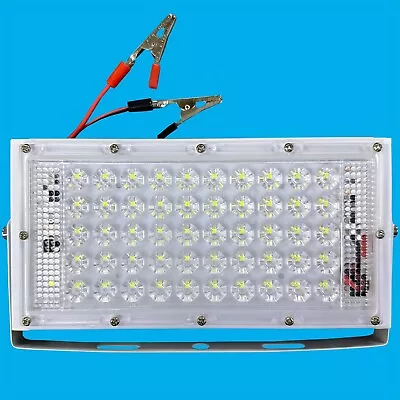 50W LED Floodlight 12V-85V DC Emergency Security Light Crocodile Clips 3m Cables • £14.99