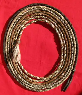 Fine & Rare Antique 6 Strand 4 Color Candy Stripe Mane Horsehair Show Mecate • $625.50