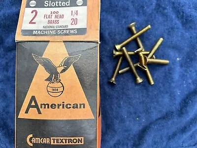 (100) NOS 1/4-20 X 2 Solid Brass Machine Screws Flat Head Slotted • $19.99