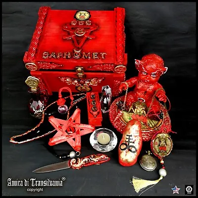 Antique Doll Rare Ooak Satan Baphomet Lucifer Satanic Box Ritual Newborn Puppet  • $3039.05