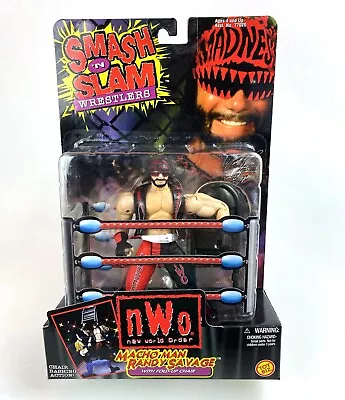 Macho Man Randy Savage WCW Smash N Slam Wrestling Figure 1999 Toybiz Wolfpac • $39.98