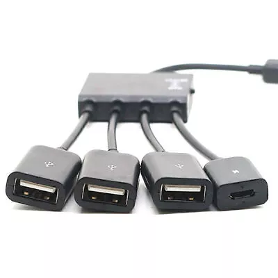 4 In 1 Micro USB Splitter HUB Multi-Port USB 2.0 OTG Host Adapter Charging Cable • $9.14