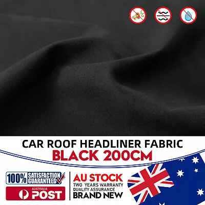 2 X 1.5m Black Headliner Fabric Upholstery Car Roof Lining Remedy 1.5M Wide • $48.59