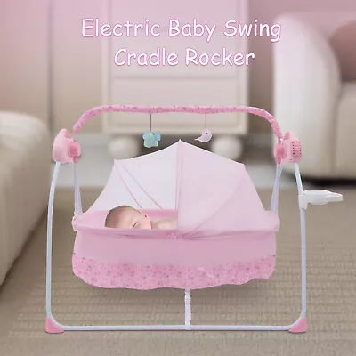 Bluetooth Music Electric Baby Swing Infant Cradle Bouncer Rocker Seat Chair Bed • £75