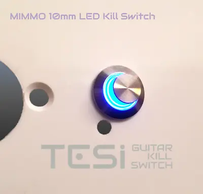 Tesi MIMMO 10MM LED Momentary Push Button Guitar Kill Switch Stnls Stl/Blue • $17.99