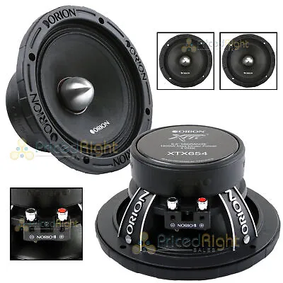 2 Orion Audio 1400 W Watt 6.5  Mid Range Bass Loud 4 Ohm Speakers Pair XTX654 • $119.95