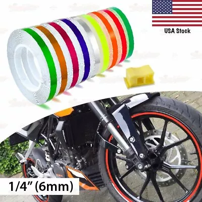 1/4  6mm PIN STRIPE Car Motorcycle WHEEL RIM Tape Decal Vinyl Stickers With Tool • $9.95