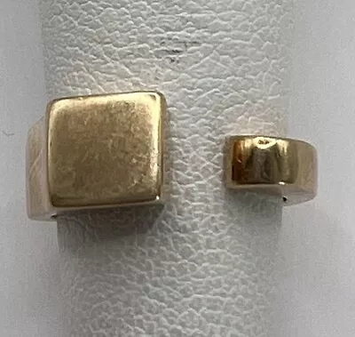 Ring 10 Karat Yellow Gold Square Top Open Modern Art 3.8 Grams Size 3.75 • $280