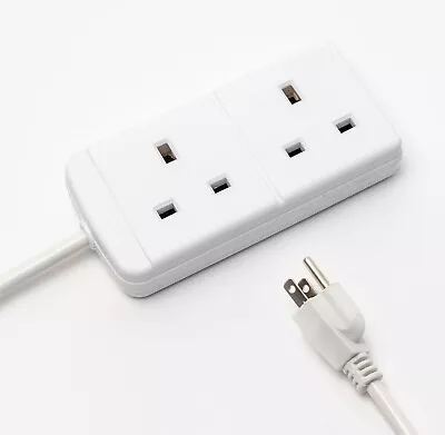 Traveldapter UK To Canada Adapter 2 Plug 1m Extension Lead  • £11.99