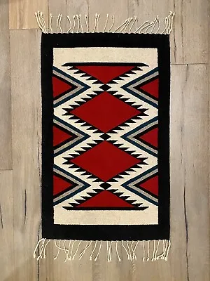 $200 • Buy Vintage Wool Zapotec Navajo / Native American Saddle Blanket / Rug - 24”x38 