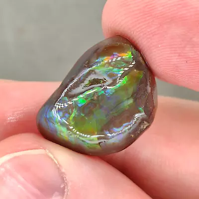 24.59 Ct Beautiful Iridescent Mexican Fire Agate Window Rough Specimen • $29