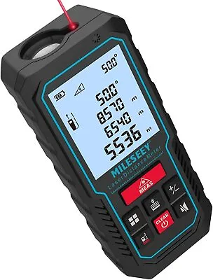 Mileseey 70M Laser Distance Measurer Area Volume Pythagoras ±2mm Accuracy 2  LCD • £26.98