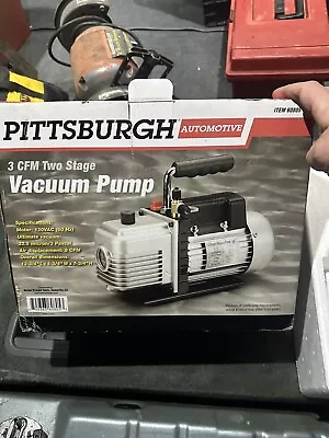 Pittsburgh 3 CFM Two Stage Vacuum Pump Great Condition In The Box • $75