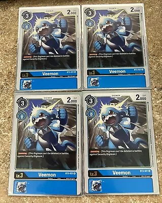 Veemon Foil - BT3-021 - NM - Digimon TCG. X4 • $8