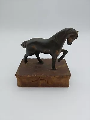 Old Vintage Metal Horse Statue Figurine With Bronze Finish • $29.99