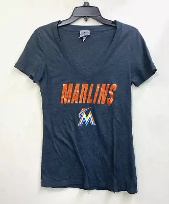 MLB Baseball Women's Miami Florida Marlins T-Shirt Top L Gray • $12.99