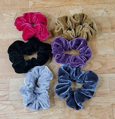 Velvet Hair Scrunchies Women Aceesories Hair Twister Pony Tail Holders Lot Of 6 • $3.20