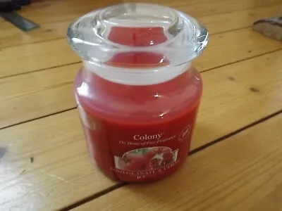 Colony Scented Candle In Jar POMEGRANATE & CEDAR 80 Hrs Burn Time NEW • £6.85