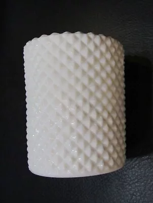 Old 1890's Westmoreland White Milk Glass Diamond Point Hobnail Toothpick Holder • $15