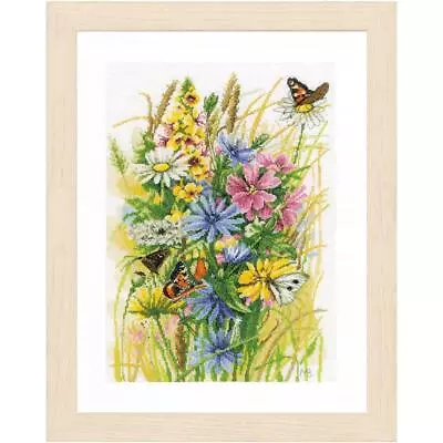 Lanarte Counted Cross Stitch Kit  Wildflower Rest Stop Marjolein Bastin Evenweav • $67.25