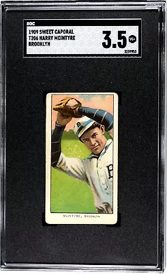 HARRY McINTYRE 1909-11 T206 Sweet Caporal 150/30 Tobacco SGC 3.5 VG+ BROOKLYN • $199.95