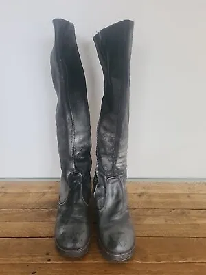 Genuine 1960s Boots Black / Silver Sprayed For Fancy Dress. Old Size 6 • £29.99