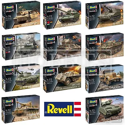 £13.44 • Buy Revell Model Tanks Kits 1/72 Scale Challenger T34 T55 M109 M2 Bradley Tiger