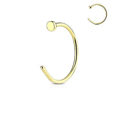 (2pc) Gold Plated Nose Hoop With Stopper 20g (0.8mm) (B/6/4/H-G) • $4.99